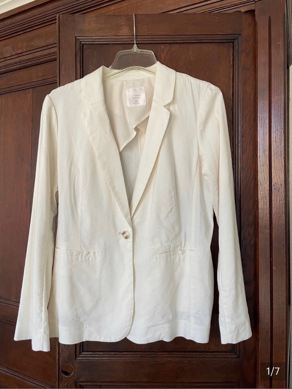LC Lauren Conrad Off-White Single-Button Blazer